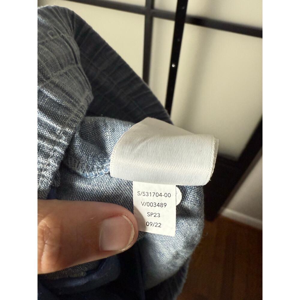 Athleta Retreat Linen Jogger Women's Pants Chambray Blue Size 8T Tall - Picture 7 of 8